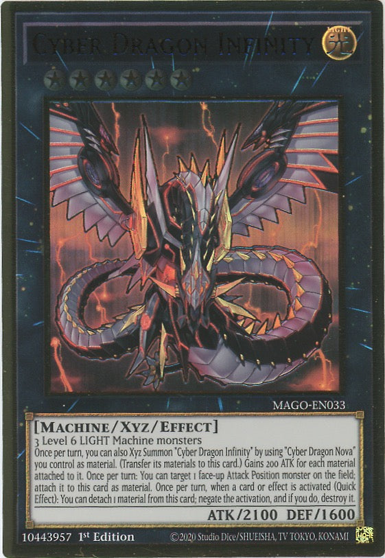MAGO-EN033 - Cyber Dragon Infinity - Premium Gold Rare - Effect Xyz Monster - Maximum Gold