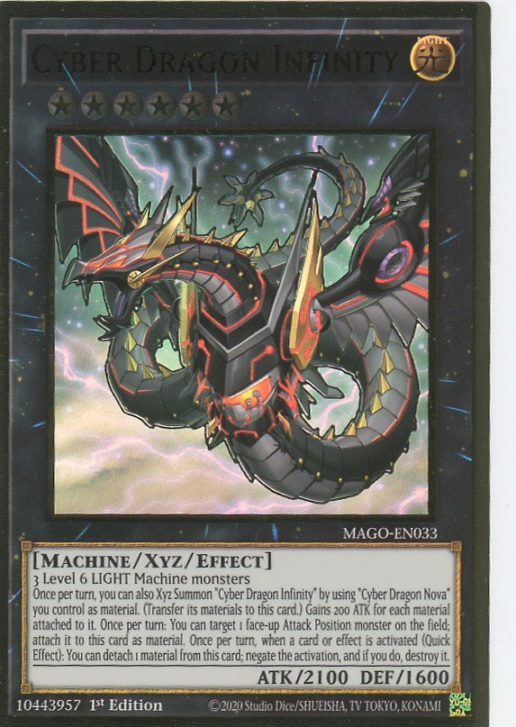 MAGO-EN033 - Cyber Dragon Infinity (alternate art) - Premium Gold Rare - Effect Xyz Monster - Maximum Gold
