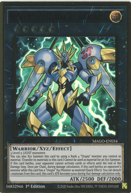 MAGO-EN034 - Number S39: Utopia the Lightning - Premium Gold Rare - Effect Xyz Monster - Maximum Gold
