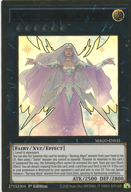 MAGO-EN035 - Beatrice, Lady of the Eternal - Premium Gold Rare - Effect Xyz Monster - Maximum Gold