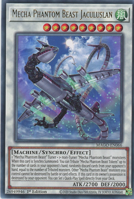 MAGO-EN066 - Mecha Phantom Beast Jaculuslan - Gold Letter Rare - Effect Synchro Monster - Maximum Gold