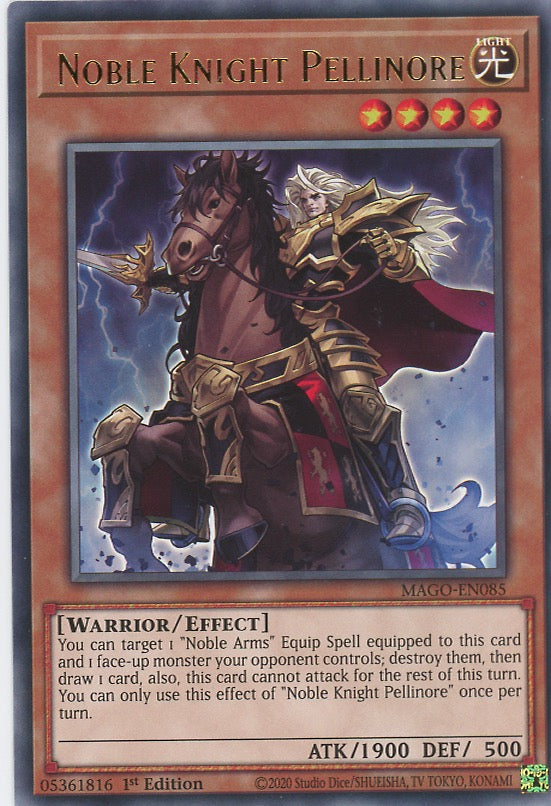 MAGO-EN085 - Noble Knight Pellinore - Gold Letter Rare - Effect Monster - Maximum Gold