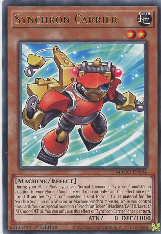 MAGO-EN094 - Synchron Carrier - Gold Letter Rare - Effect Monster - Maximum Gold