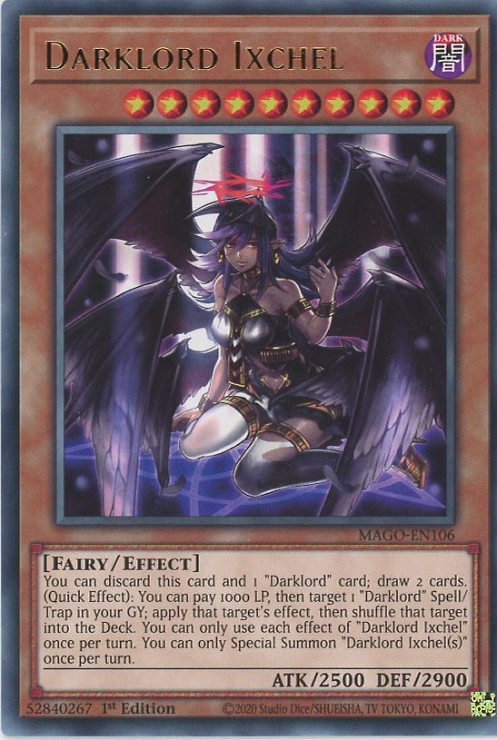 MAGO-EN106 - Darklord Ixchel - Gold Letter Rare - Effect Monster - Maximum Gold