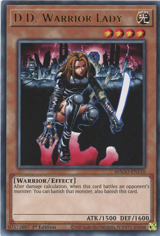 MAGO-EN110 - D.D. Warrior Lady - Gold Letter Rare - Effect Monster - Maximum Gold