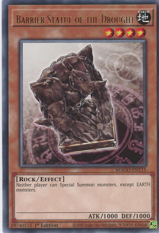 MAGO-EN115 - Barrier Statue of the Drought - Gold Letter Rare - Effect Monster - Maximum Gold