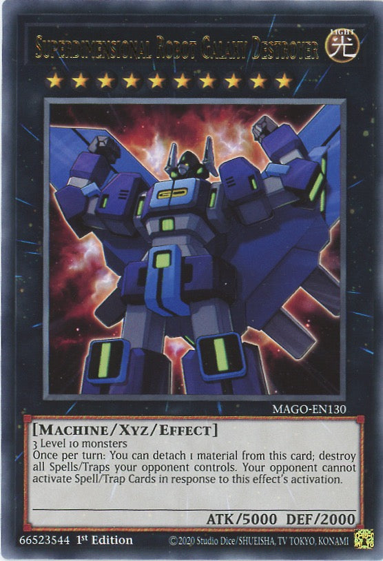 MAGO-EN130 - Superdimensional Robot Galaxy Destroyer - Gold Letter Rare - Effect Xyz Monster - Maximum Gold