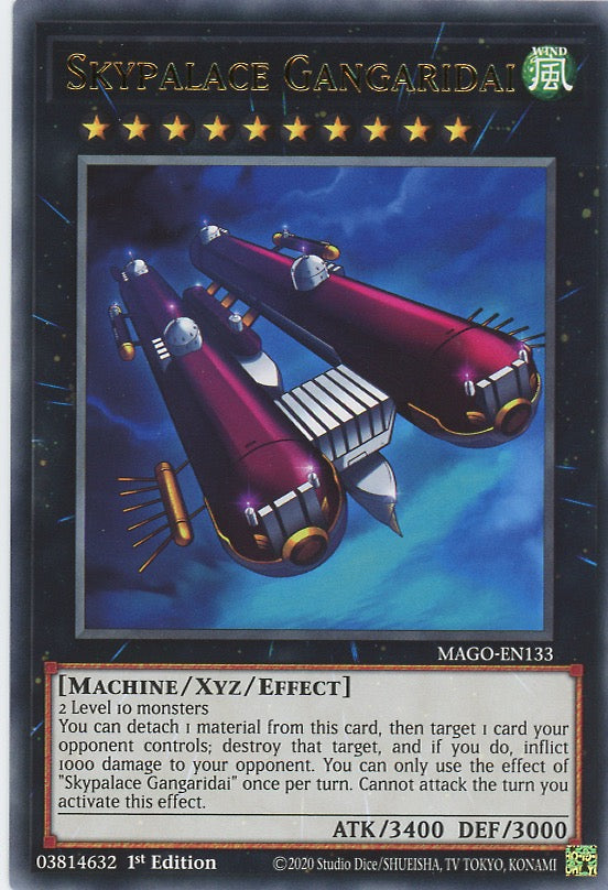 MAGO-EN133 - Skypalace Gangaridai - Gold Letter Rare - Effect Xyz Monster - Maximum Gold