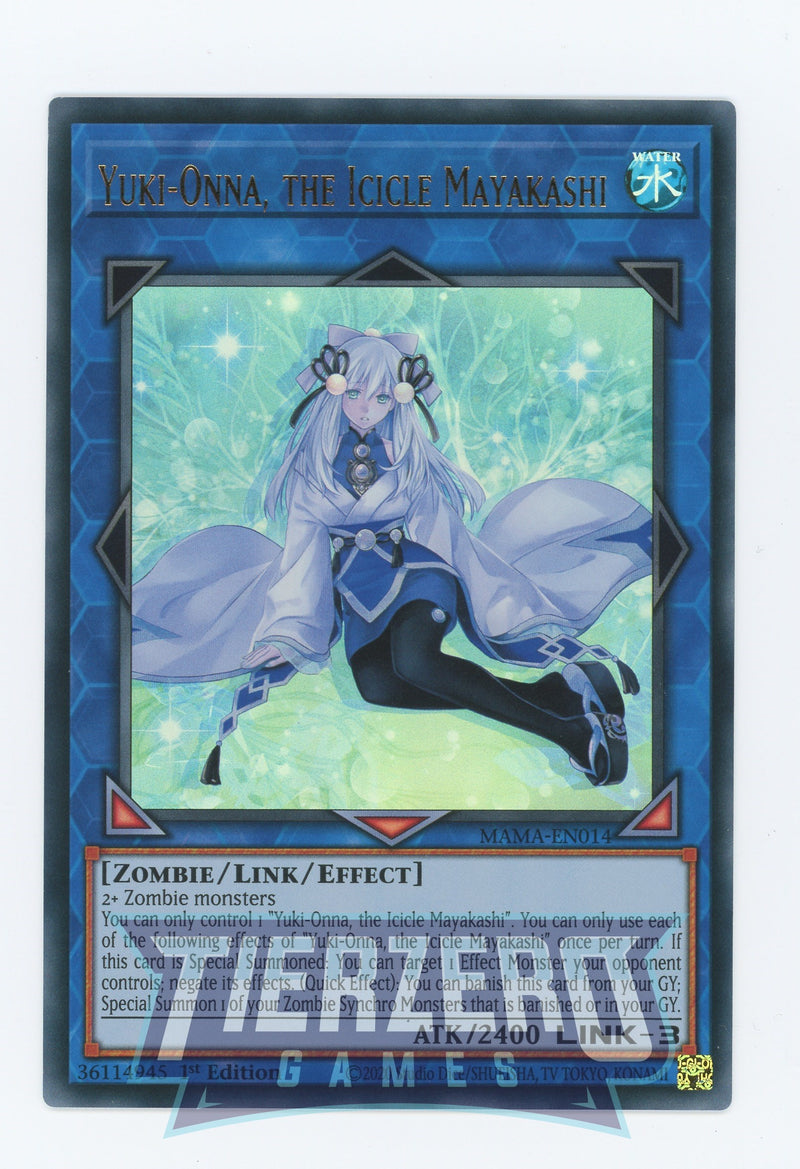 MAMA-EN014 - Yuki-Onna, the Icicle Mayakashi - Ultra Rare - Effect Link Monster - Magnificent Mavens