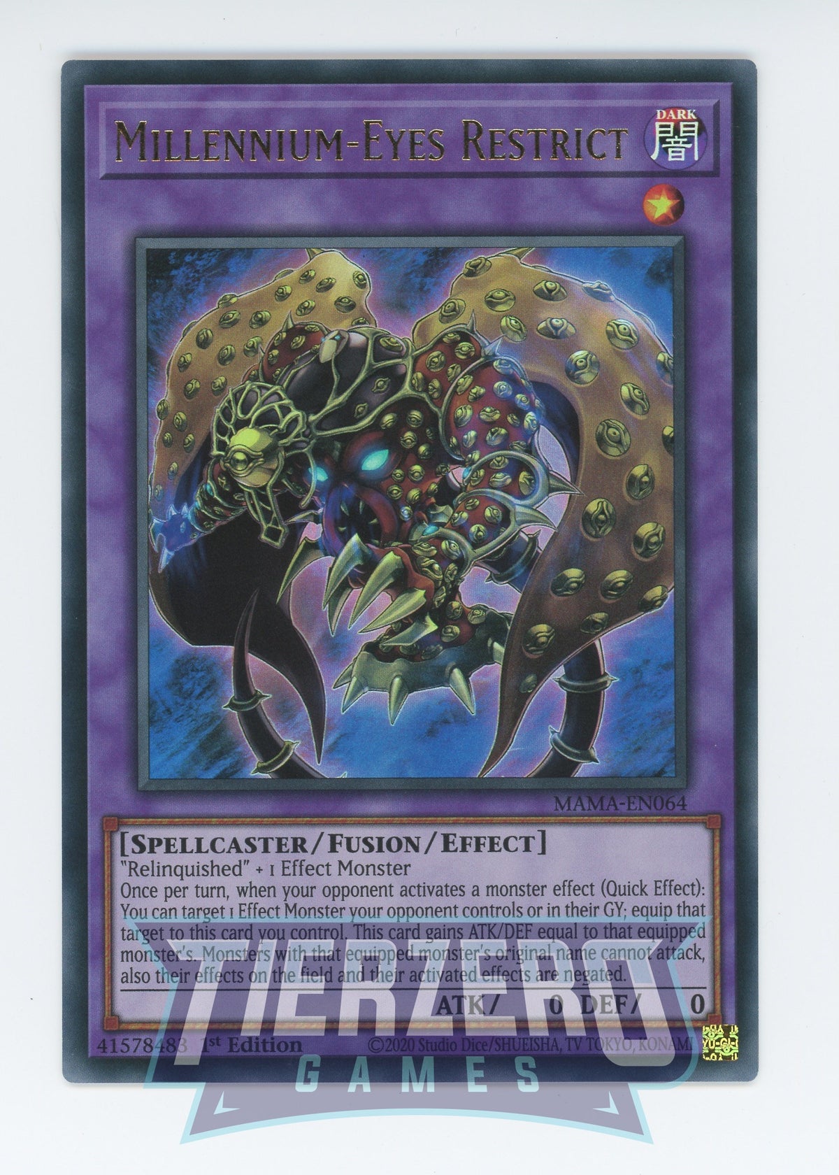 yugioh card thousand eyes restrict Lmite de los Mil Ojos (V.2 - Ultra Rare) - Thousand-Eyes (V.2 Eyes Restrict with only one monster at a time. Yu-Gi-Oh Misprint Miscut Thousand-Eyes -