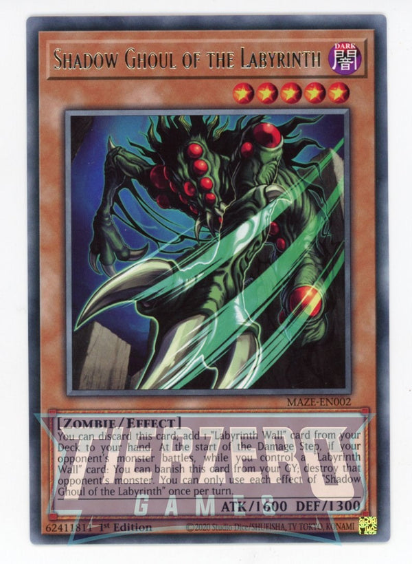 MAZE-EN002 - Shadow Ghoul of the Labyrinth - Rare - Effect Monster - Maze of Memories