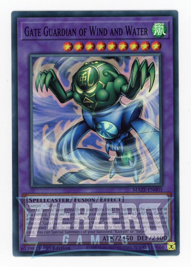 MAZE-EN005 - Gate Guardian of Wind and Water - Super Rare - Effect Fusion Monster - Maze of Memories