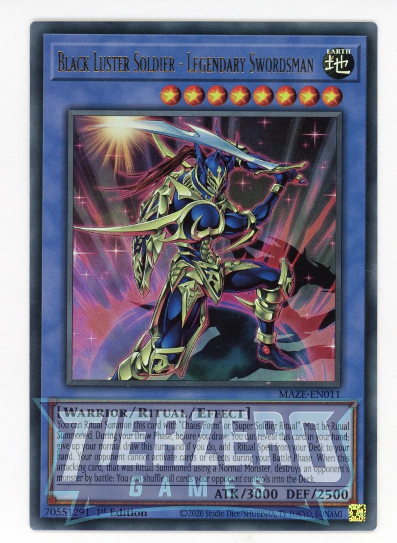 MAZE-EN011 - Black Luster Soldier - Legendary Swordsman - Ultra Rare - Effect Ritual Monster - Maze of Memories