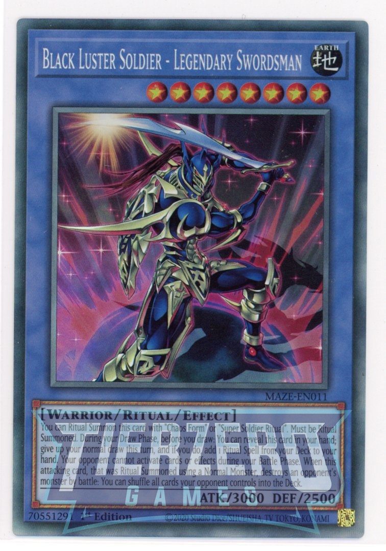 MAZE-EN011 - Black Luster Soldier - Legendary Swordsman - Collectors Rare - Effect Ritual Monster - Maze of Memories