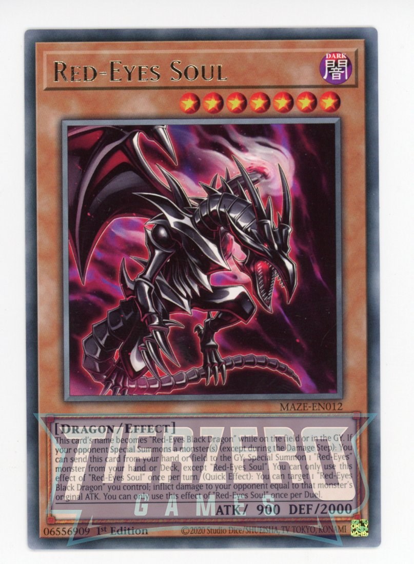 MAZE-EN012 - Red-Eyes Soul - Rare - Effect Monster - Maze of Memories