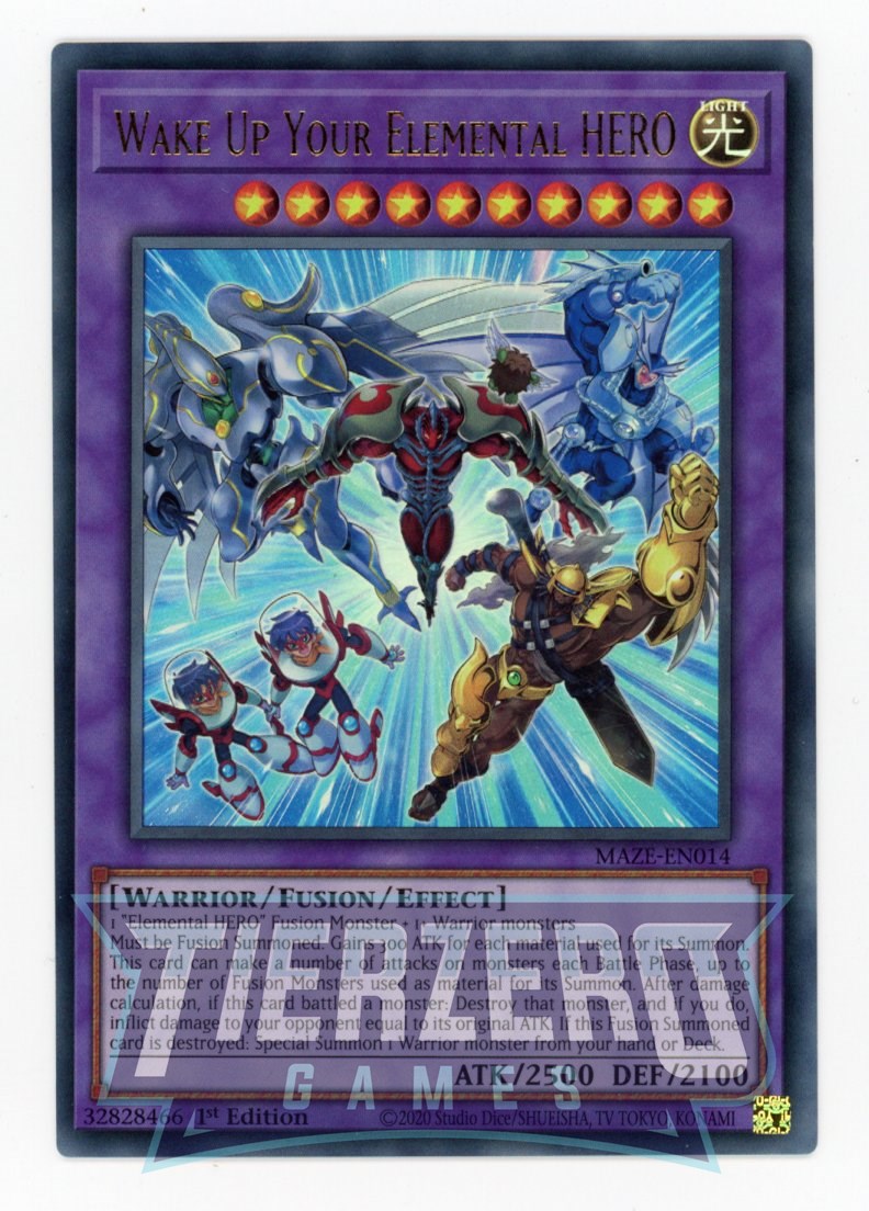 MAZE-EN014 - Wake Up Your Elemental HERO - Ultra Rare - Effect Fusion Monster - Maze of Memories