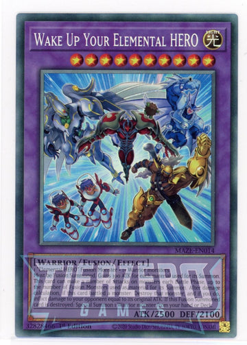 MAZE-EN014 - Wake Up Your Elemental HERO (CR) - Collector's Rare - Maze of Memories