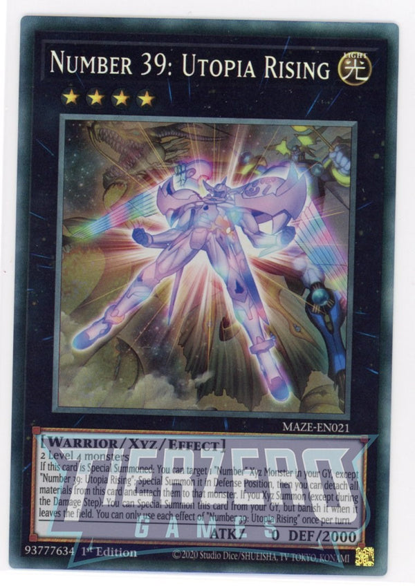 MAZE-EN021 - Number 39: Utopia Rising - Collector's Rare - Effect Xyz Monster - Maze of Memories