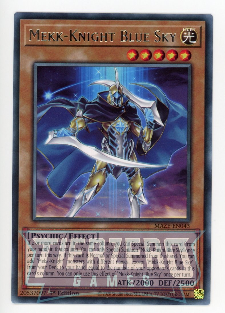 MAZE-EN043 - Mekk-Knight Blue Sky - Rare - Effect Monster - Maze of Memories