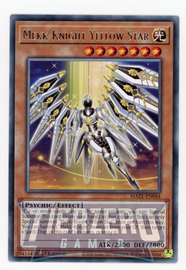 MAZE-EN044 - Mekk-Knight Yellow Star - Rare - Effect Monster - Maze of Memories