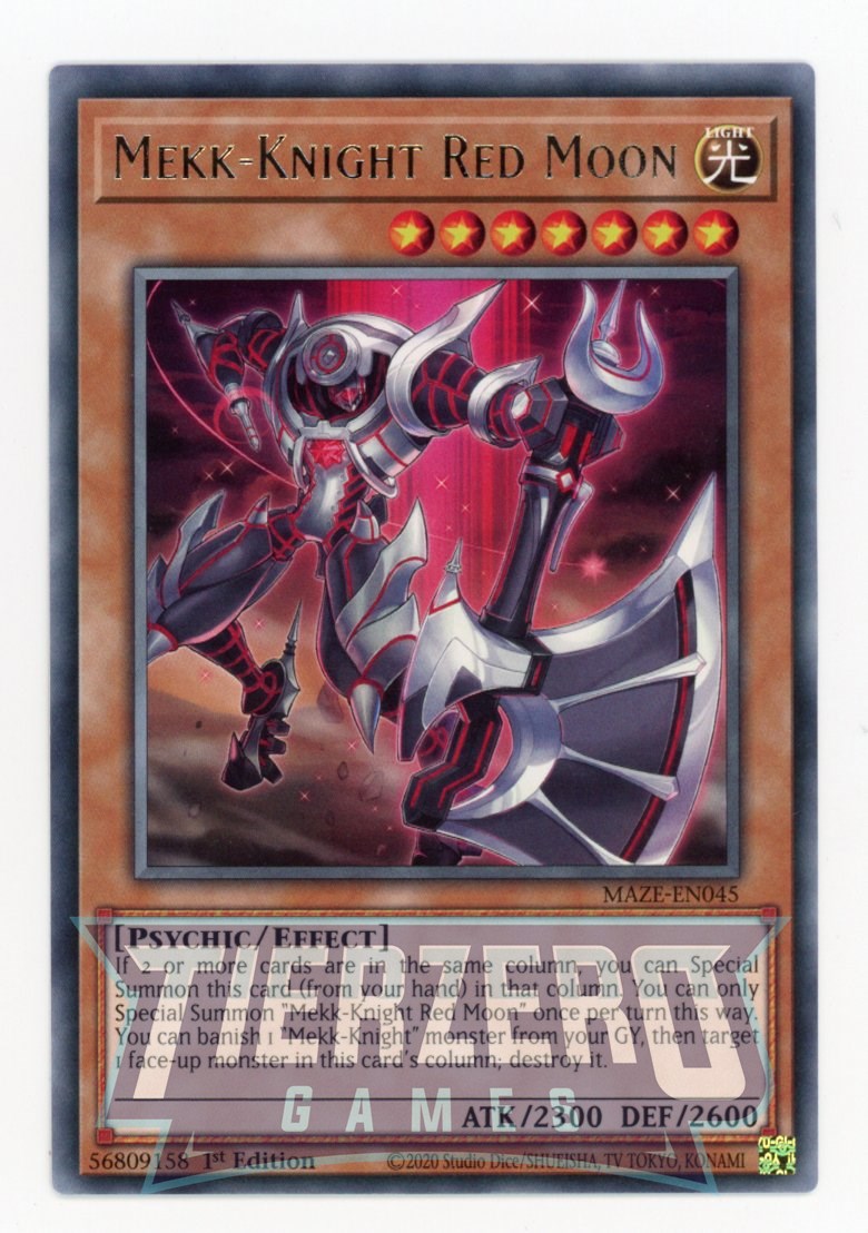 MAZE-EN045 - Mekk-Knight Red Moon - Rare - Effect Monster - Maze of Memories