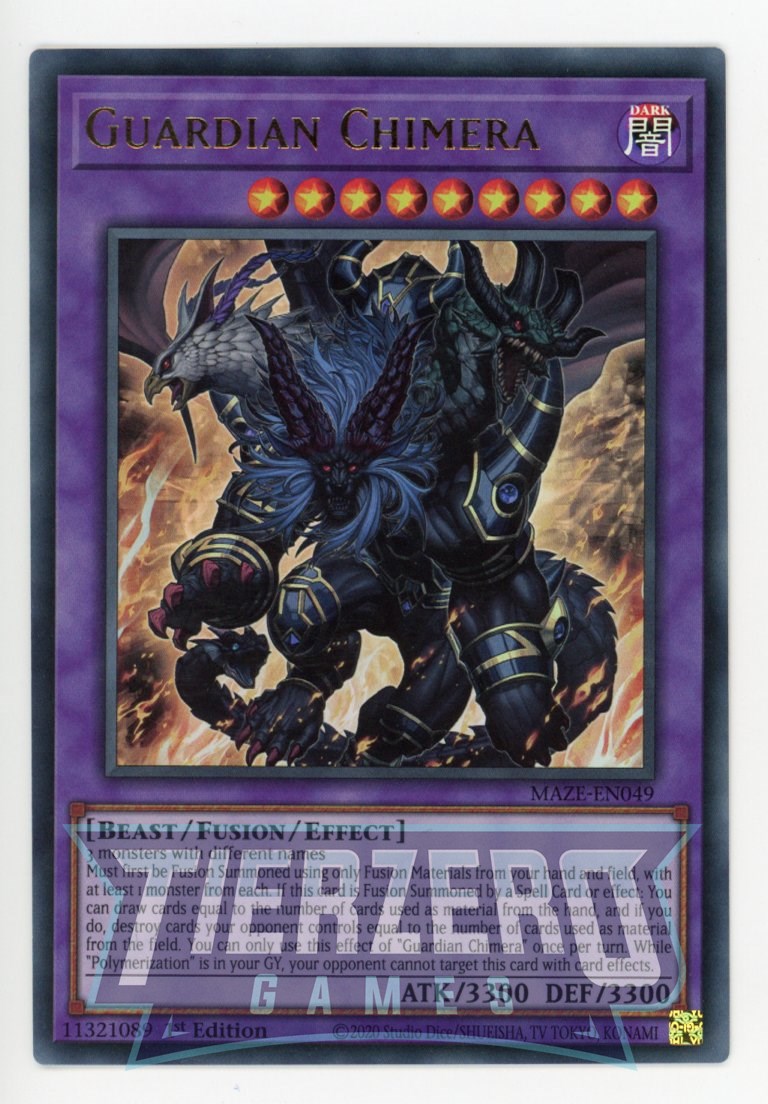 MAZE-EN049 - Guardian Chimera - Ultra Rare - Effect Fusion Monster - Maze of Memories