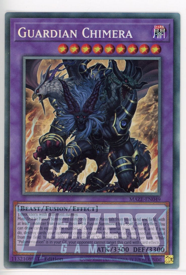MAZE-EN049 - Guardian Chimera - Collectors Rare - Effect Fusion Monster - Maze of Memories
