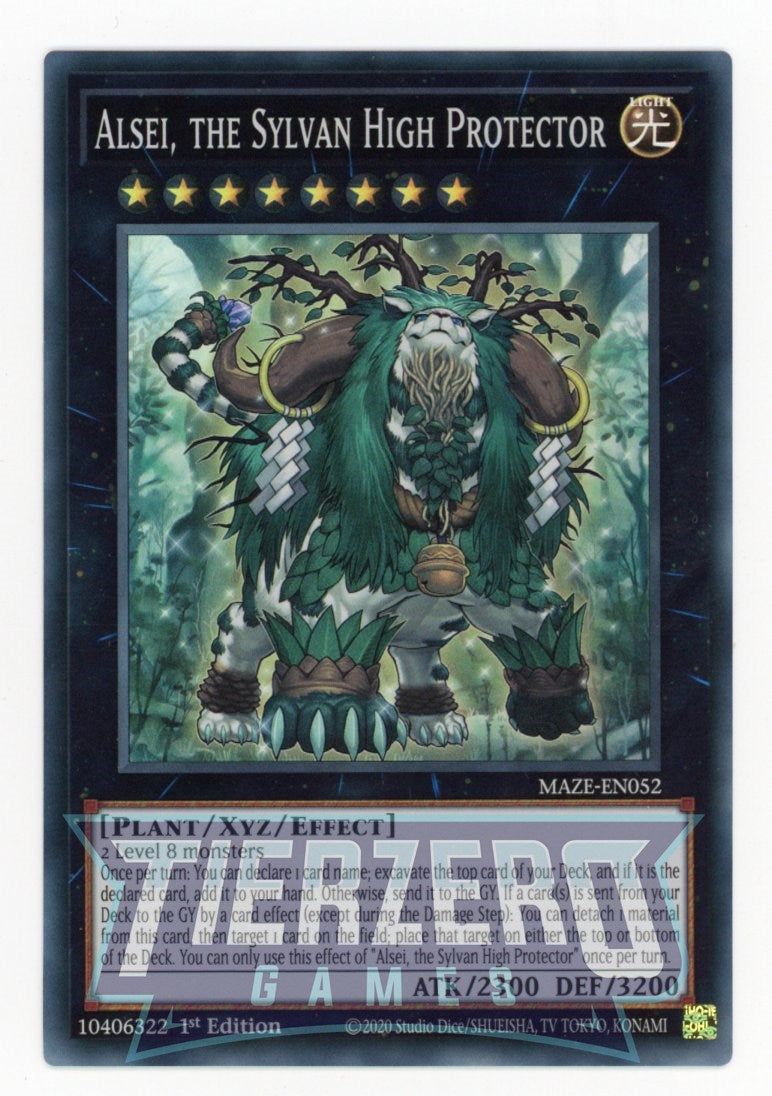 MAZE-EN052 - Alsei, the Sylvan High Protector - Super Rare - Effect Xyz Monster - Maze of Memories