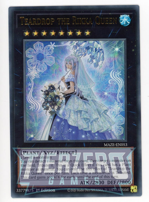 MAZE-EN053 - Teardrop the Rikka Queen - Ultra Rare - Effect Xyz Monster - Maze of Memories