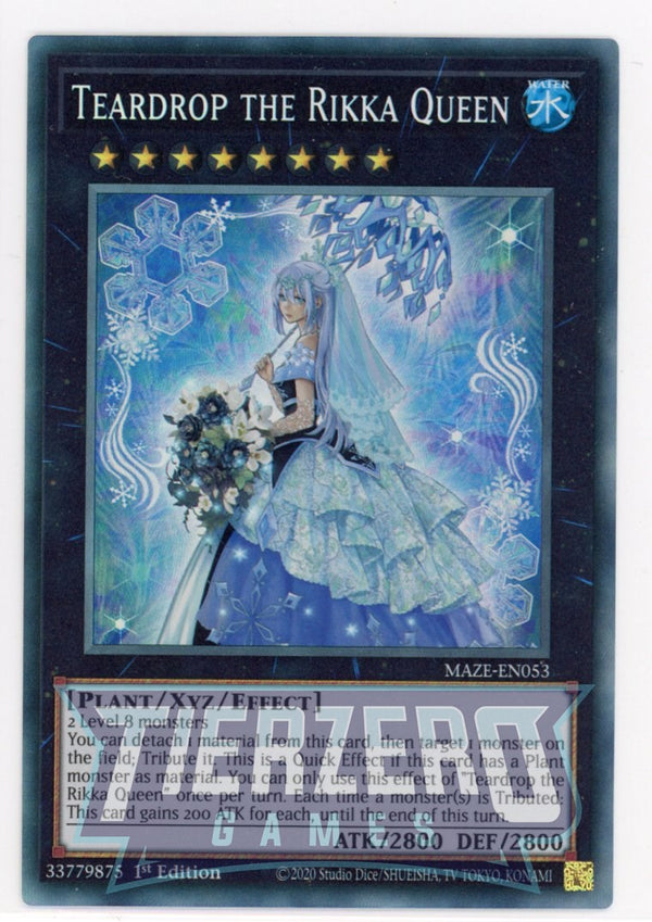 MAZE-EN053 - Teardrop the Rikka Queen - Collector's Rare - Effect Xyz Monster - Maze of Memories