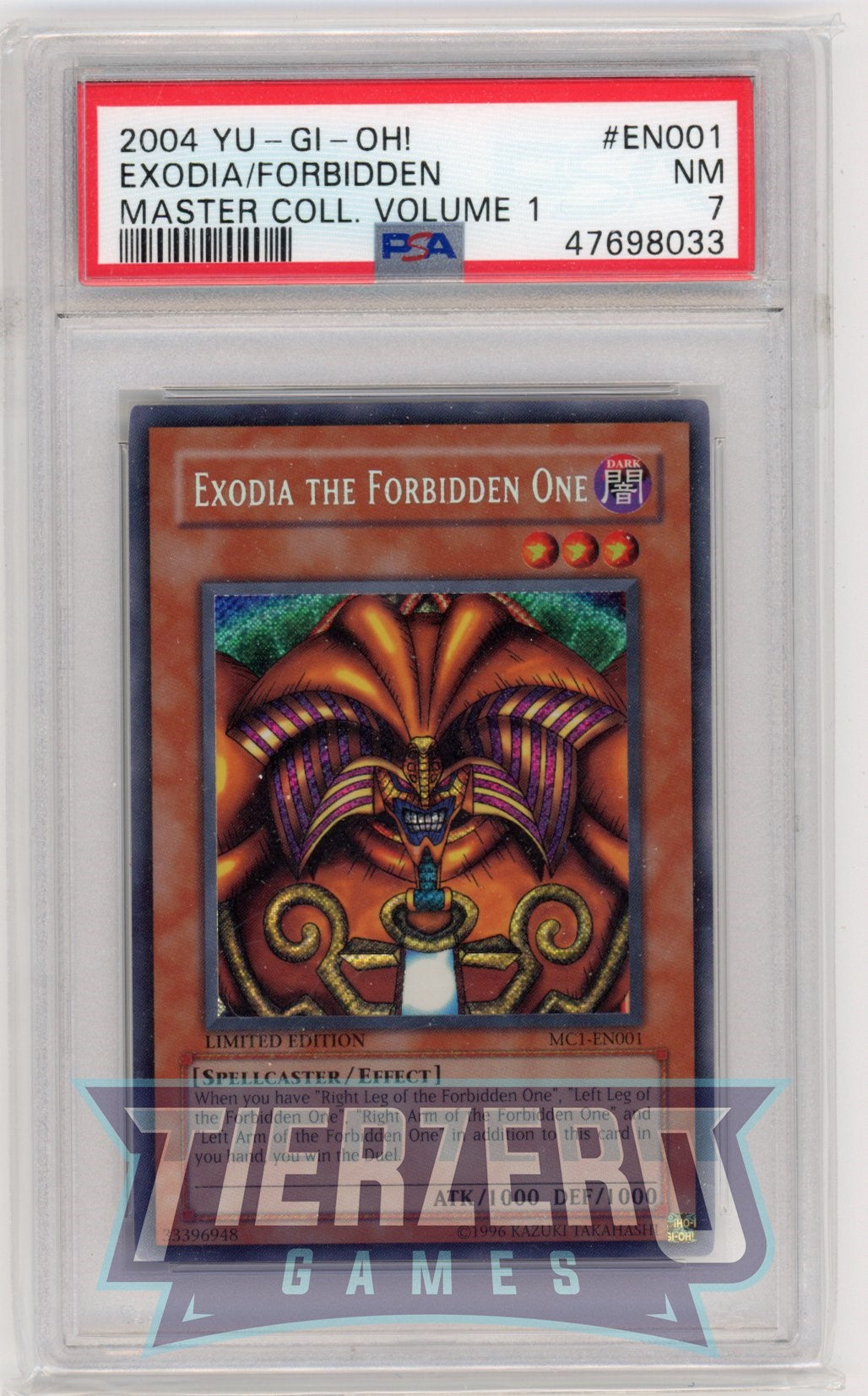 MC1-EN001 - Exodia the Forbidden One - Secret Rare - PSA 7