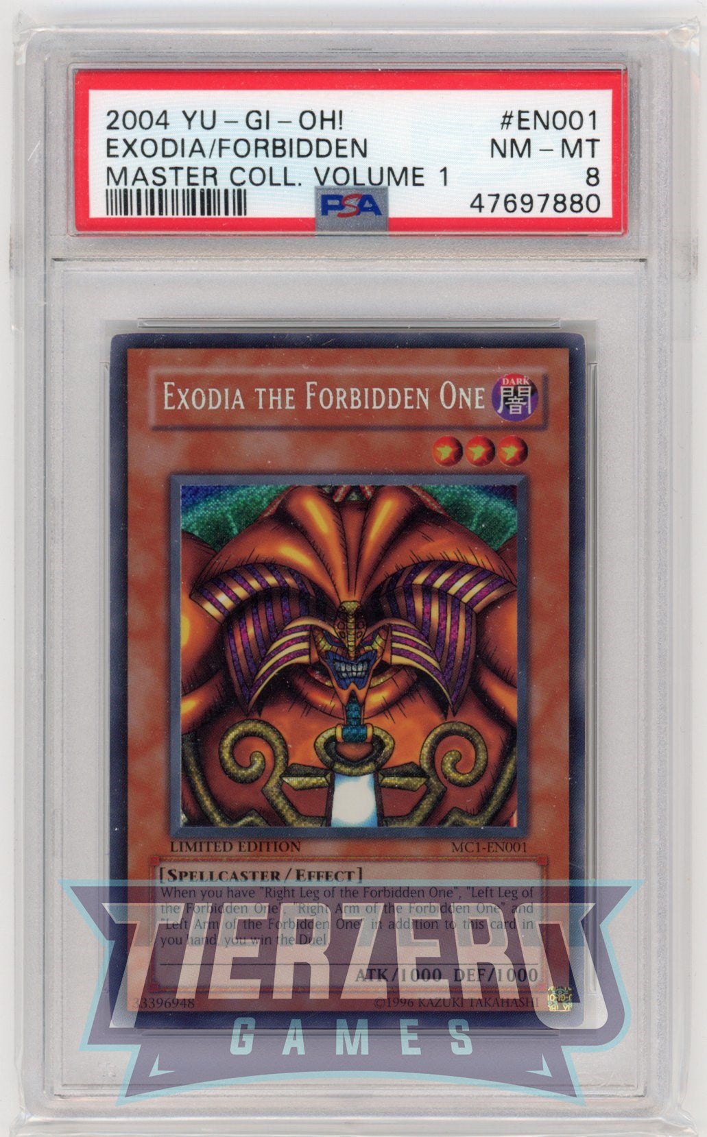 MC1-EN001 - Exodia the Forbidden One - Secret Rare - PSA 8