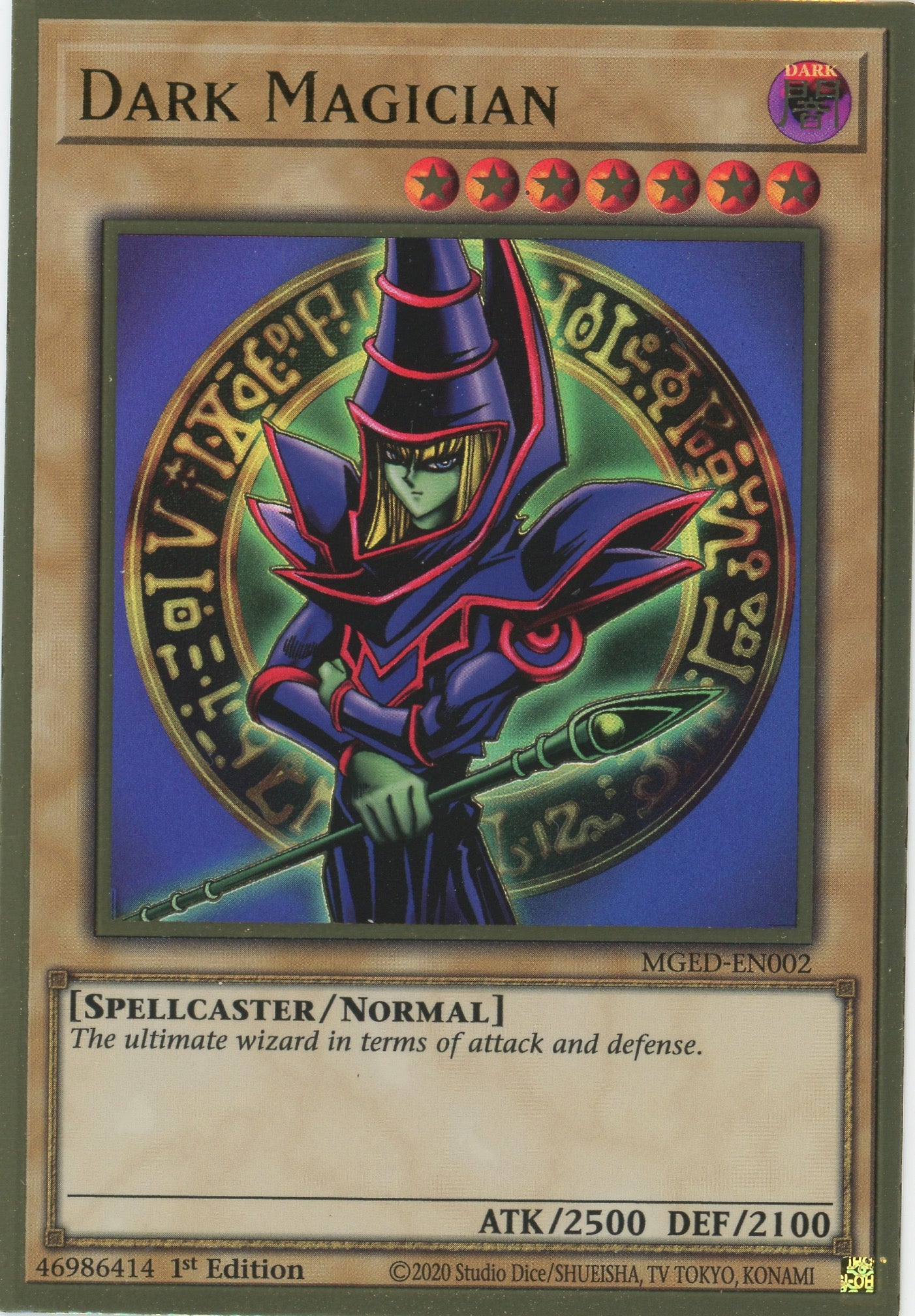 MGED-EN002 - Dark Magician (alternate art) - Premium Gold Rare - Normal Monster - Maximum Gold El Dorado