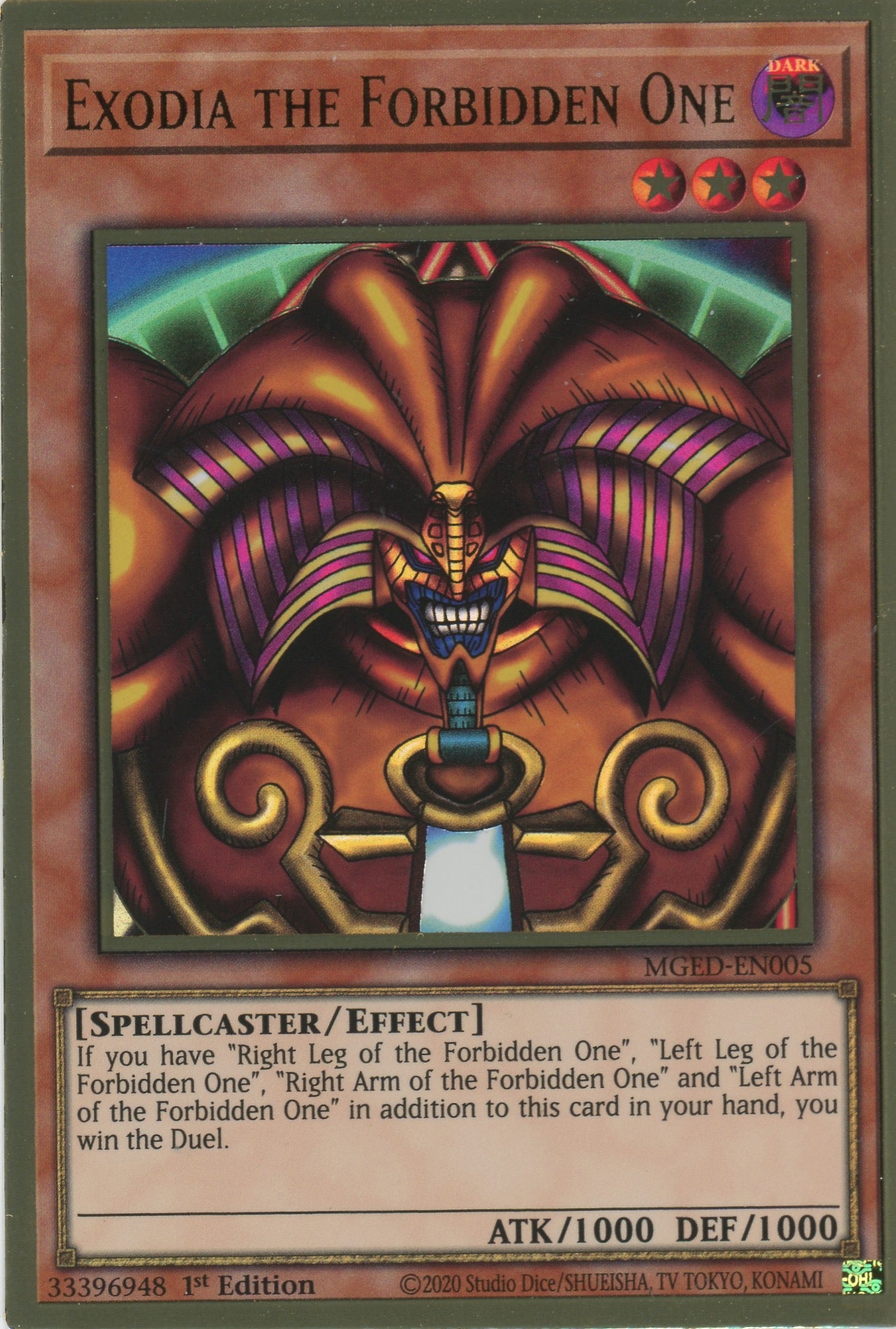 MGED-EN005 - Exodia the Forbidden One - Premium Gold Rare - Effect Monster - Maximum Gold El Dorado