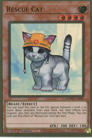 MGED-EN006 - Rescue Cat - Premium Gold Rare - Maximum Gold: El Dorado