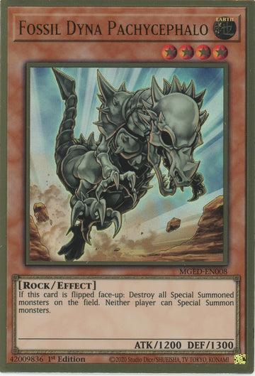 MGED-EN008 - Fossil Dyna Pachycephalo - Premium Gold Rare - Maximum Gold: El Dorado