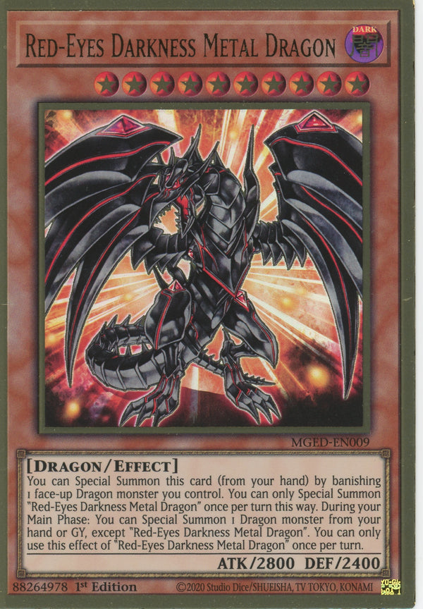 MGED-EN009 - Red-Eyes Darkness Metal Dragon - Premium Gold Rare - Effect Monster - Maximum Gold El Dorado