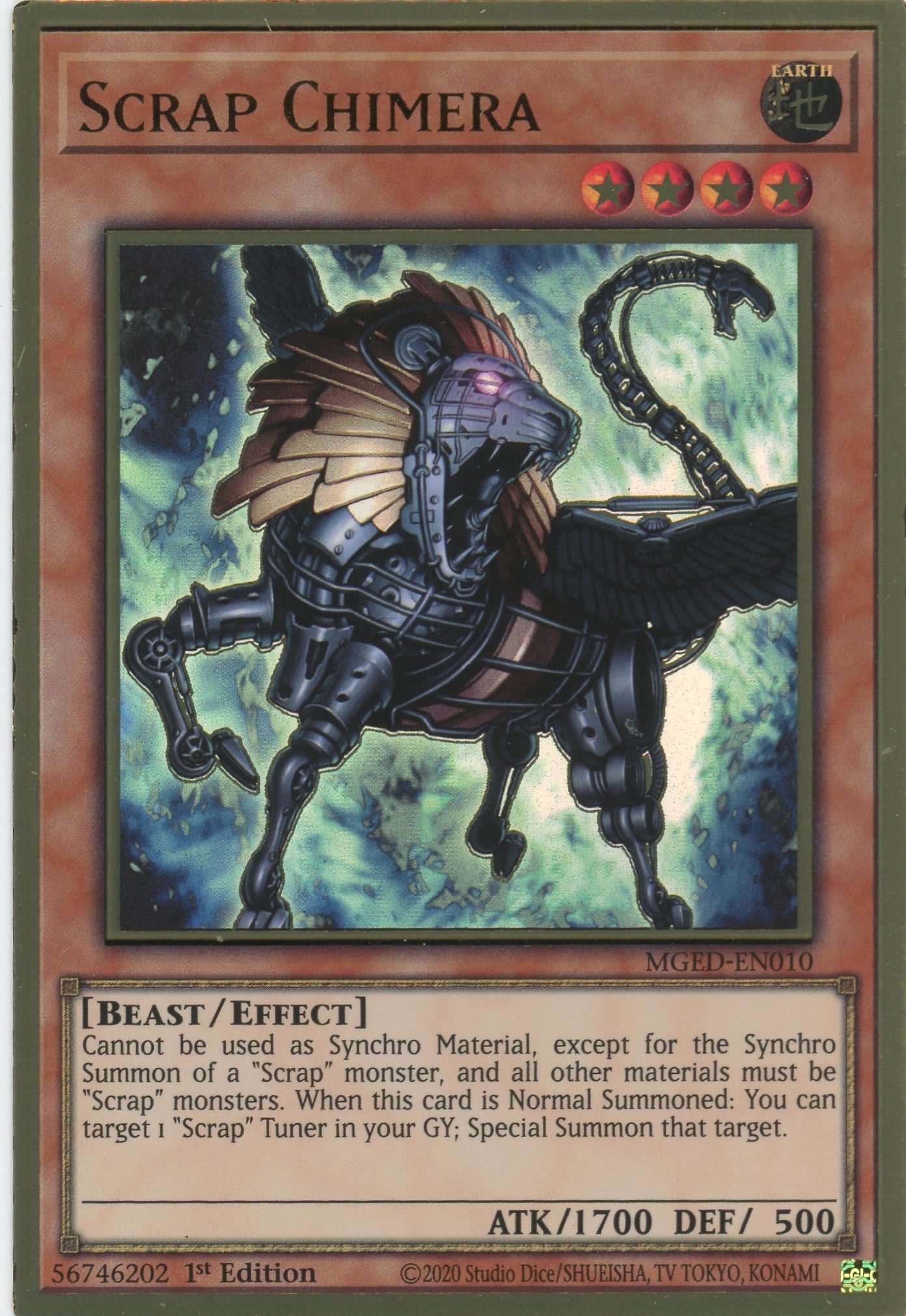 MGED-EN010 - Scrap Chimera - Premium Gold Rare - Effect Monster - Maximum Gold El Dorado