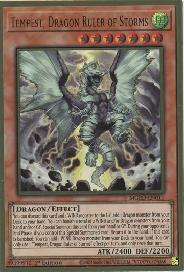 MGED-EN011 - Tempest, Dragon Ruler of Storms - Premium Gold Rare - Maximum Gold: El Dorado
