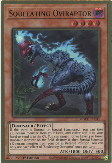 MGED-EN015 - Souleating Oviraptor - Premium Gold Rare - Maximum Gold: El Dorado