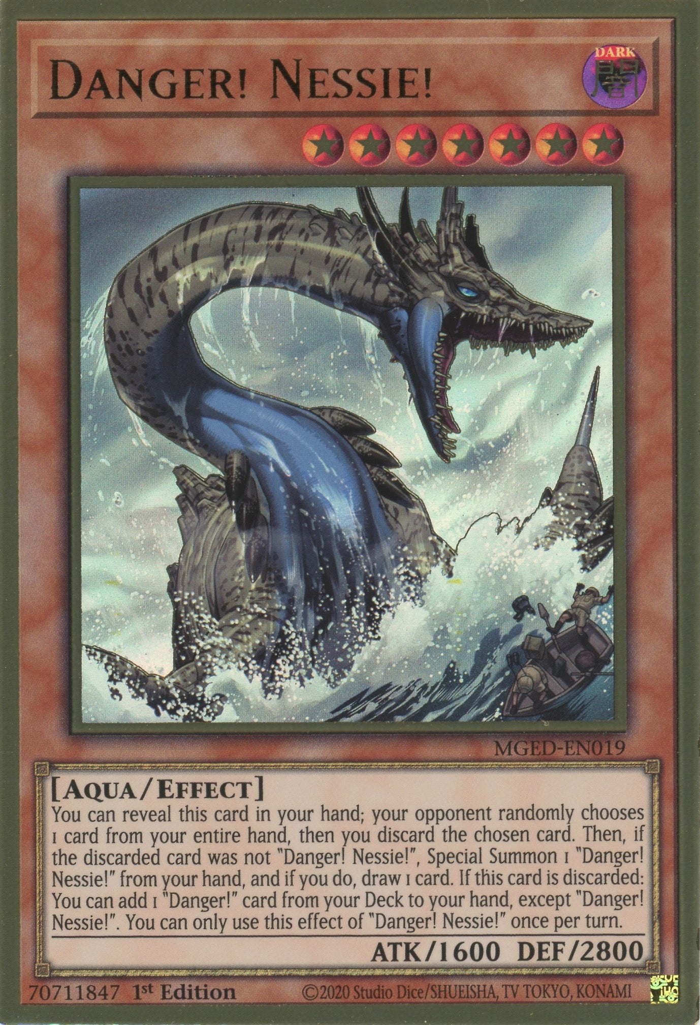 MGED-EN019 - Danger! Nessie! - Premium Gold Rare - Effect Monster - Maximum Gold El Dorado