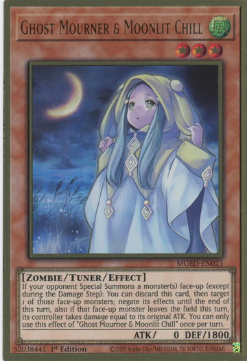 MGED-EN023 - Ghost Mourner & Moonlit Chill - Premium Gold Rare - Maximum Gold: El Dorado
