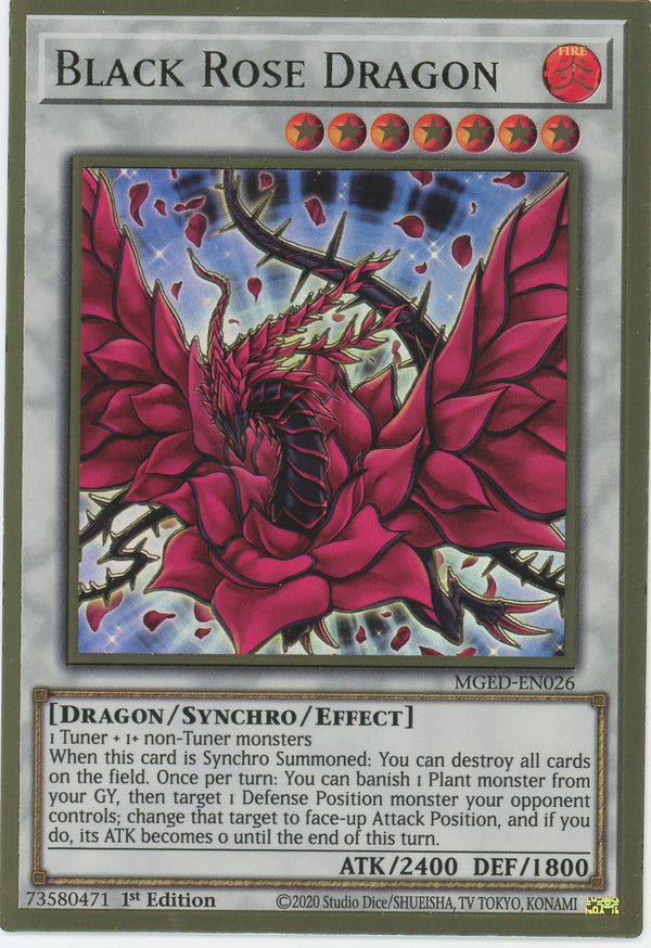 MGED-EN026 - Black Rose Dragon - Premium Gold Rare - Effect Synchro Monster - Maximum Gold El Dorado