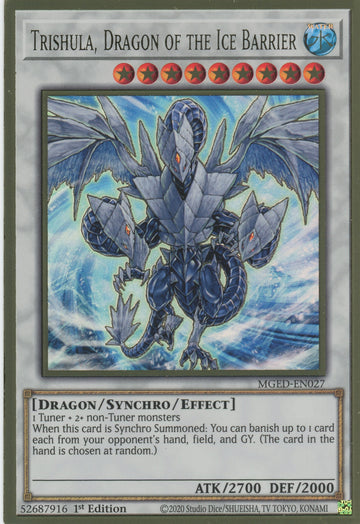 MGED-EN027 - Trishula, Dragon of the Ice Barrier - Premium Gold Rare - Maximum Gold: El Dorado