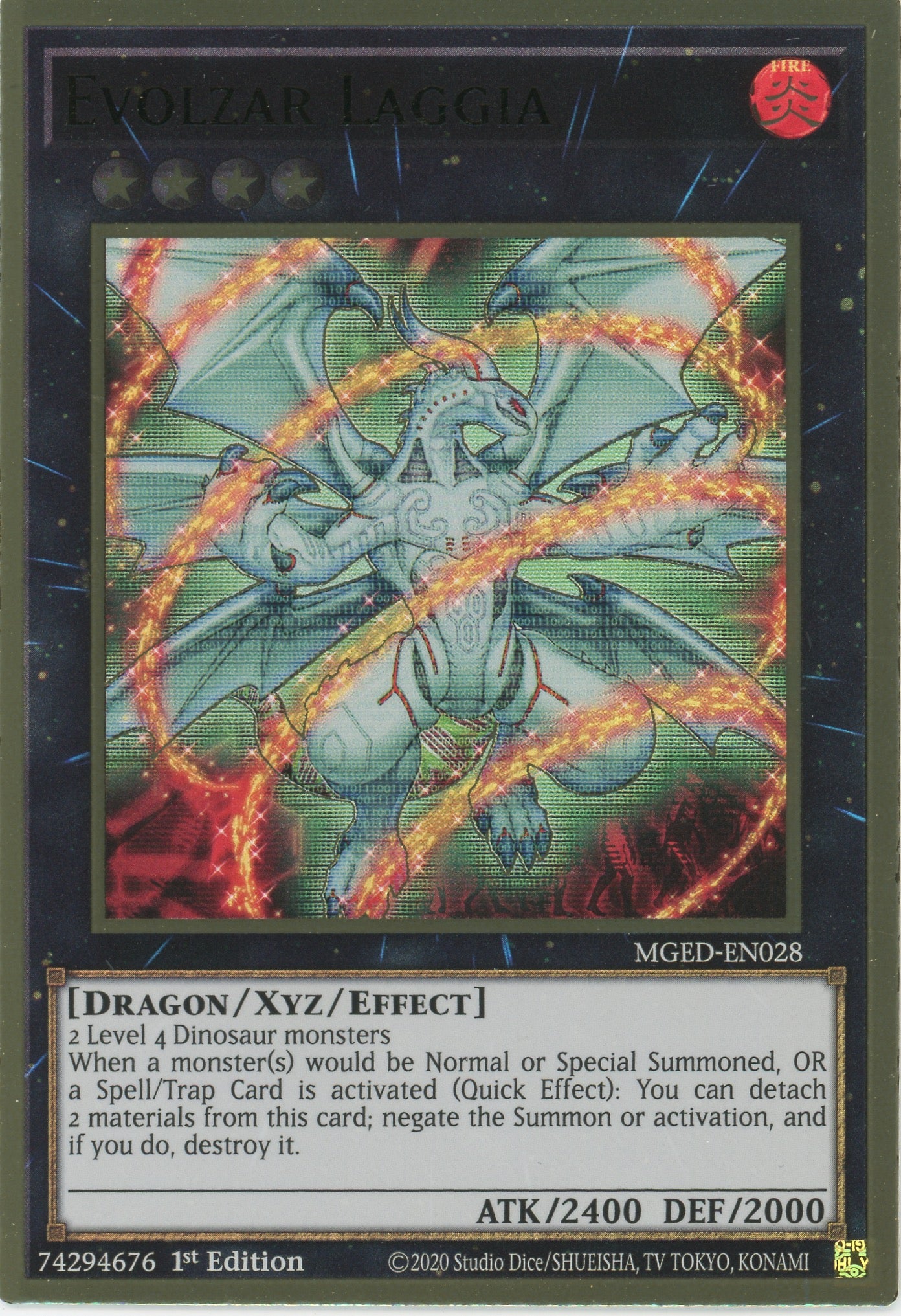 MGED-EN028 - Evolzar Laggia - Premium Gold Rare - Effect Xyz Monster - Maximum Gold El Dorado