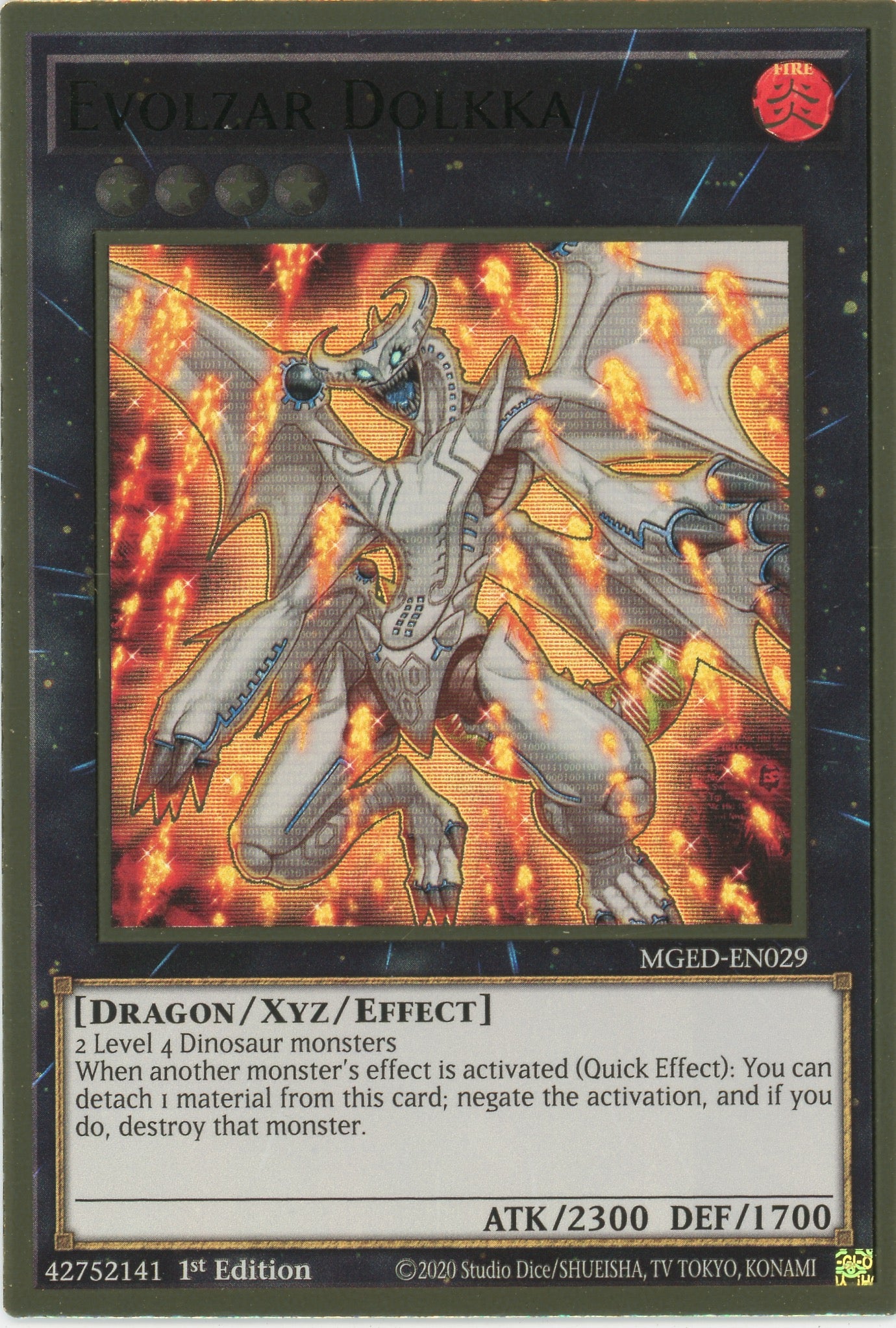 MGED-EN029 - Evolzar Dolkka - Premium Gold Rare - Effect Xyz Monster - Maximum Gold El Dorado