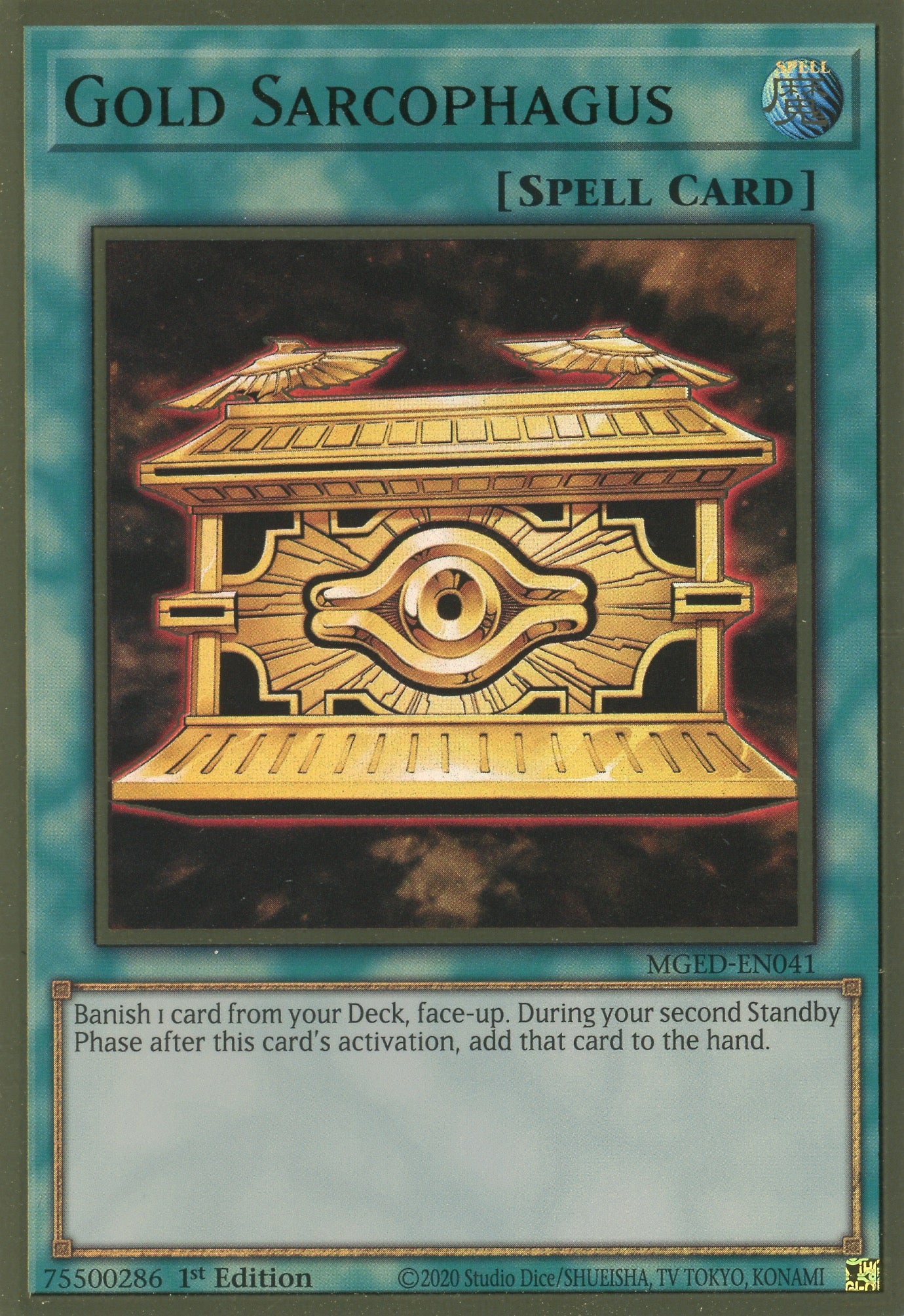 MGED-EN041 - Gold Sarcophagus - Premium Gold Rare - Normal Spell - Maximum Gold El Dorado