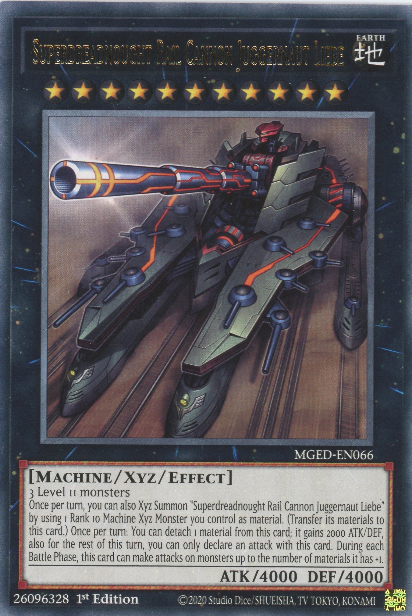 MGED-EN066 - Superdreadnought Rail Cannon Juggernaut Liebe - Rare - Effect Xyz Monster - Maximum Gold El Dorado