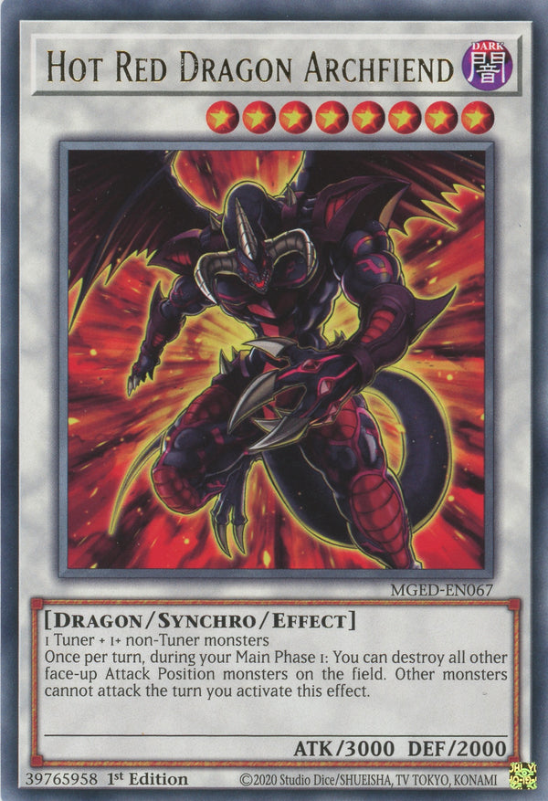 MGED-EN067 - Hot Red Dragon Archfiend - Rare - Effect Synchro Monster - Maximum Gold El Dorado