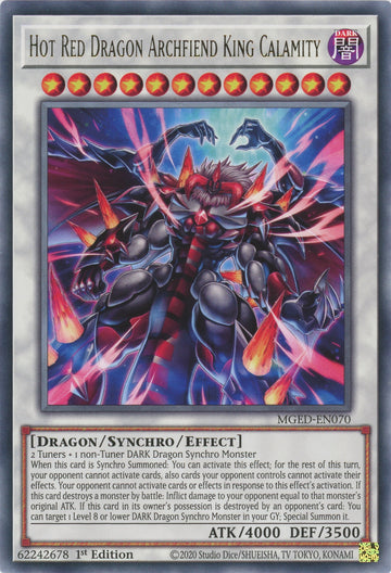 MGED-EN070 - Hot Red Dragon Archfiend King Calamity - Rare - Maximum Gold: El Dorado